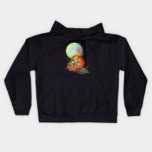 Midnight Pumpkin Skull Kids Hoodie